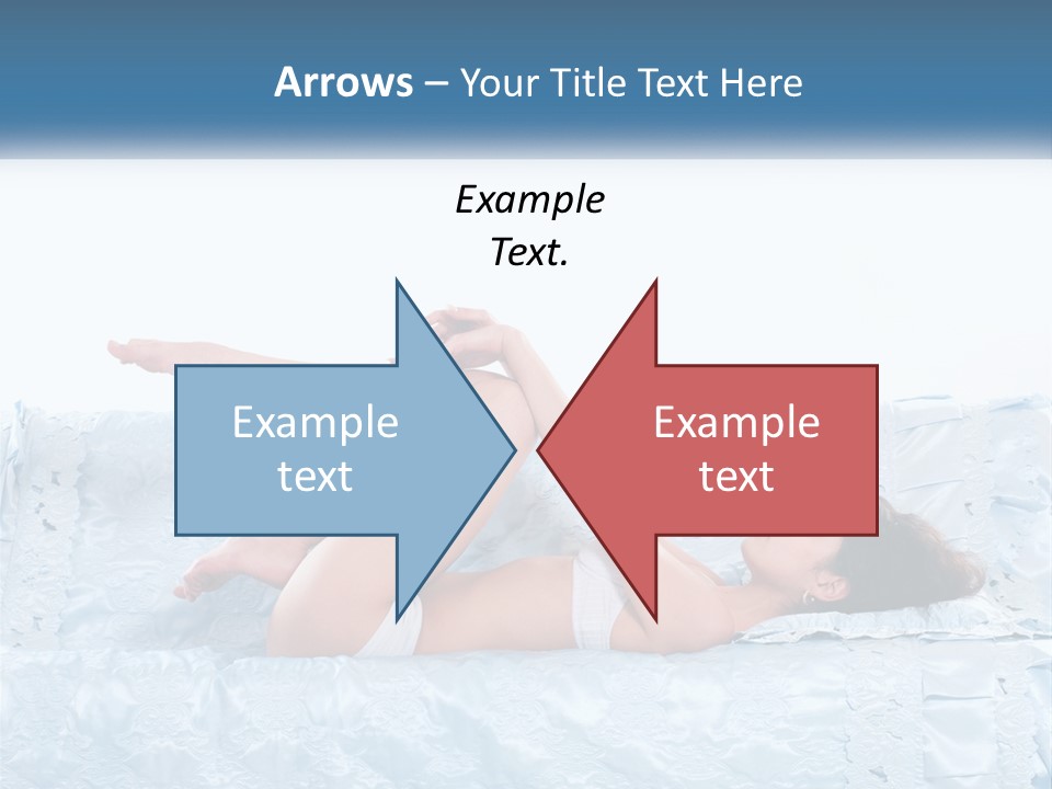 A Woman Laying On Top Of A Blue Bed PowerPoint Template