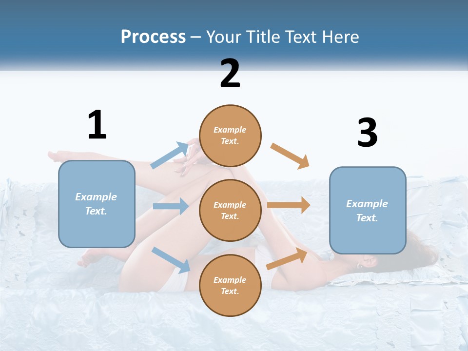 A Woman Laying On Top Of A Blue Bed PowerPoint Template