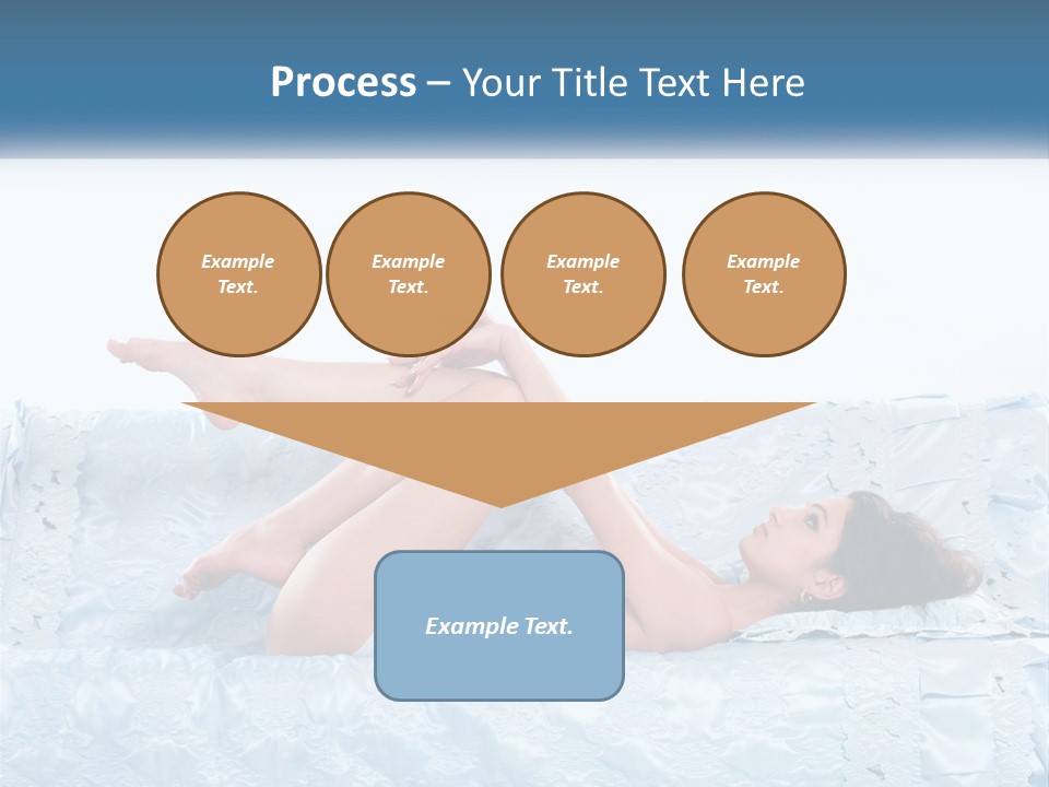 A Woman Laying On Top Of A Blue Bed PowerPoint Template