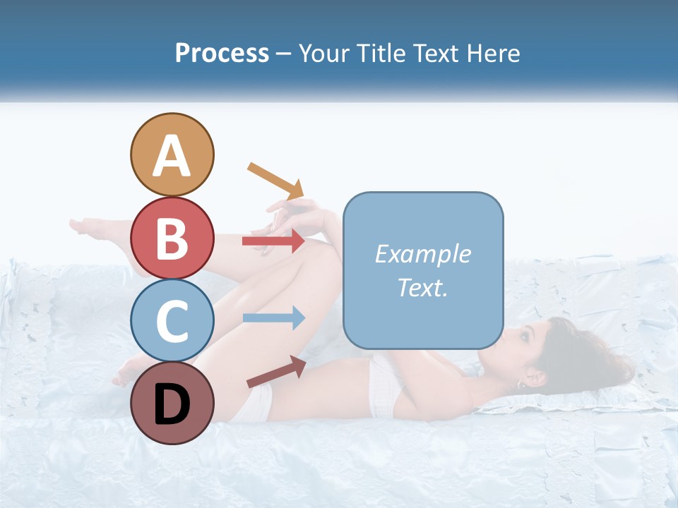 A Woman Laying On Top Of A Blue Bed PowerPoint Template