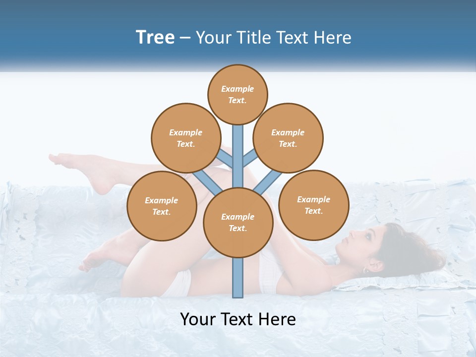 A Woman Laying On Top Of A Blue Bed PowerPoint Template