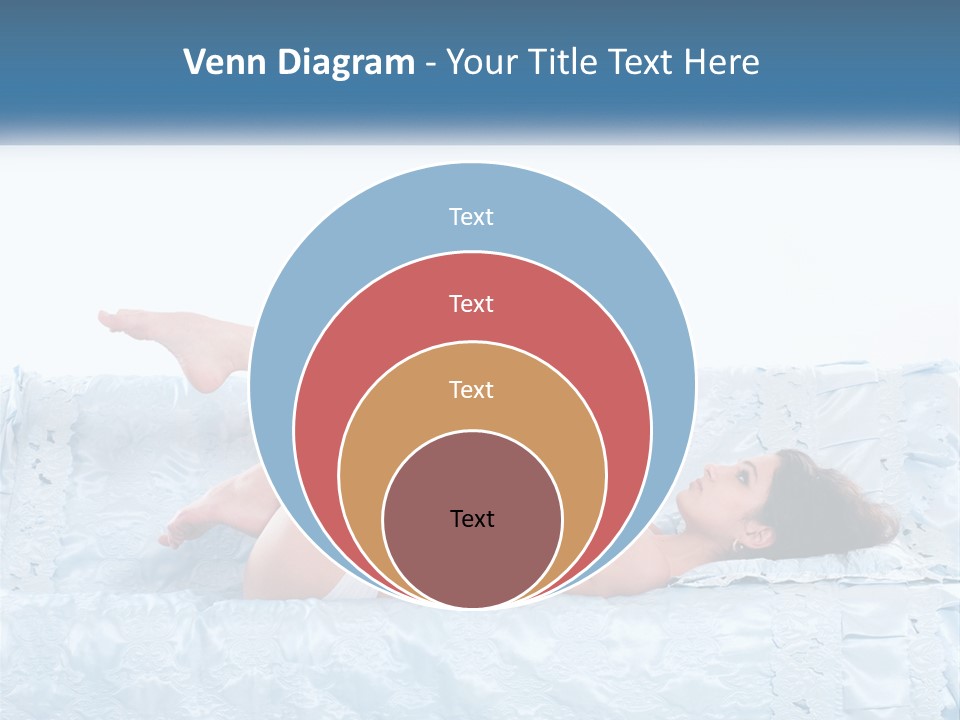 A Woman Laying On Top Of A Blue Bed PowerPoint Template