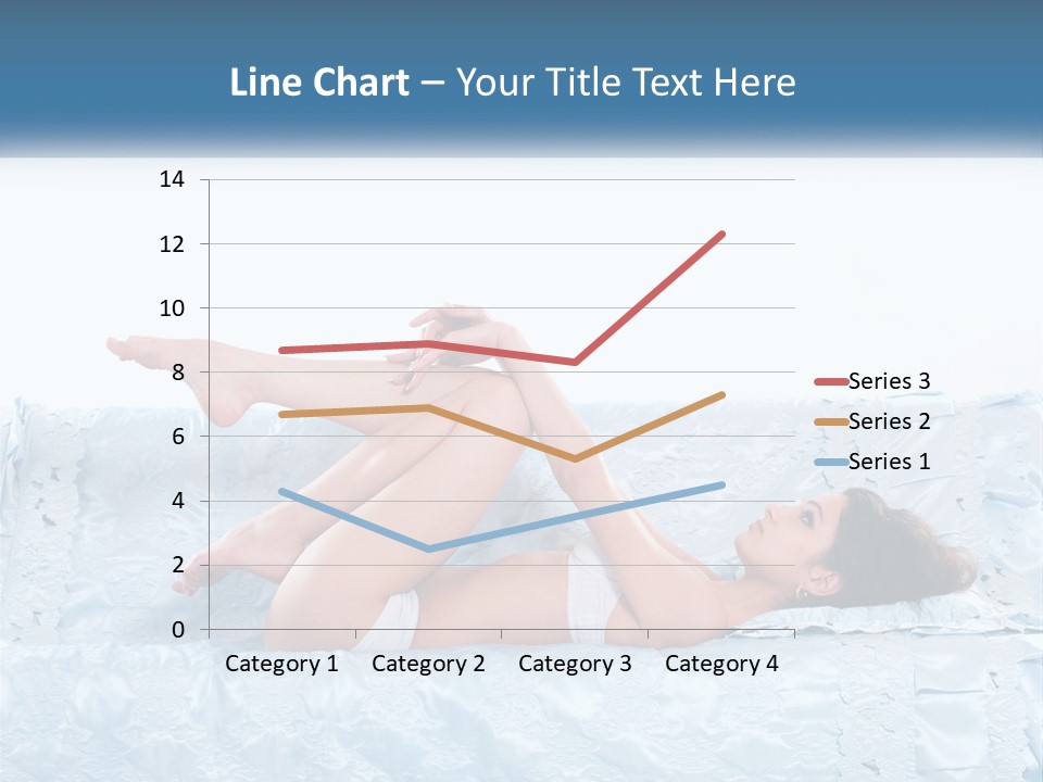 A Woman Laying On Top Of A Blue Bed PowerPoint Template