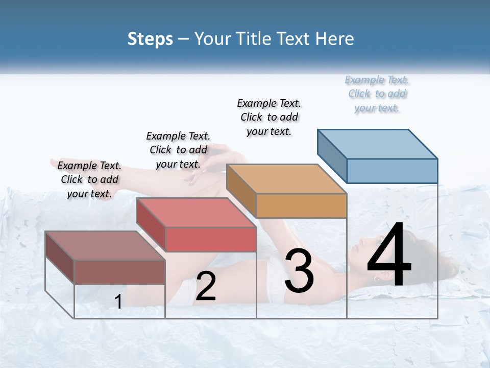 A Woman Laying On Top Of A Blue Bed PowerPoint Template