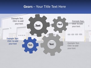 A Row Of Garage Doors In Front Of A Building PowerPoint Template