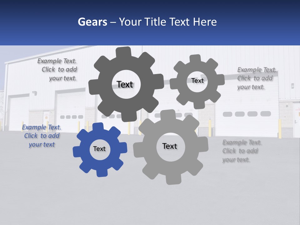 A Row Of Garage Doors In Front Of A Building PowerPoint Template