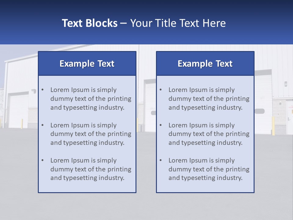 A Row Of Garage Doors In Front Of A Building PowerPoint Template