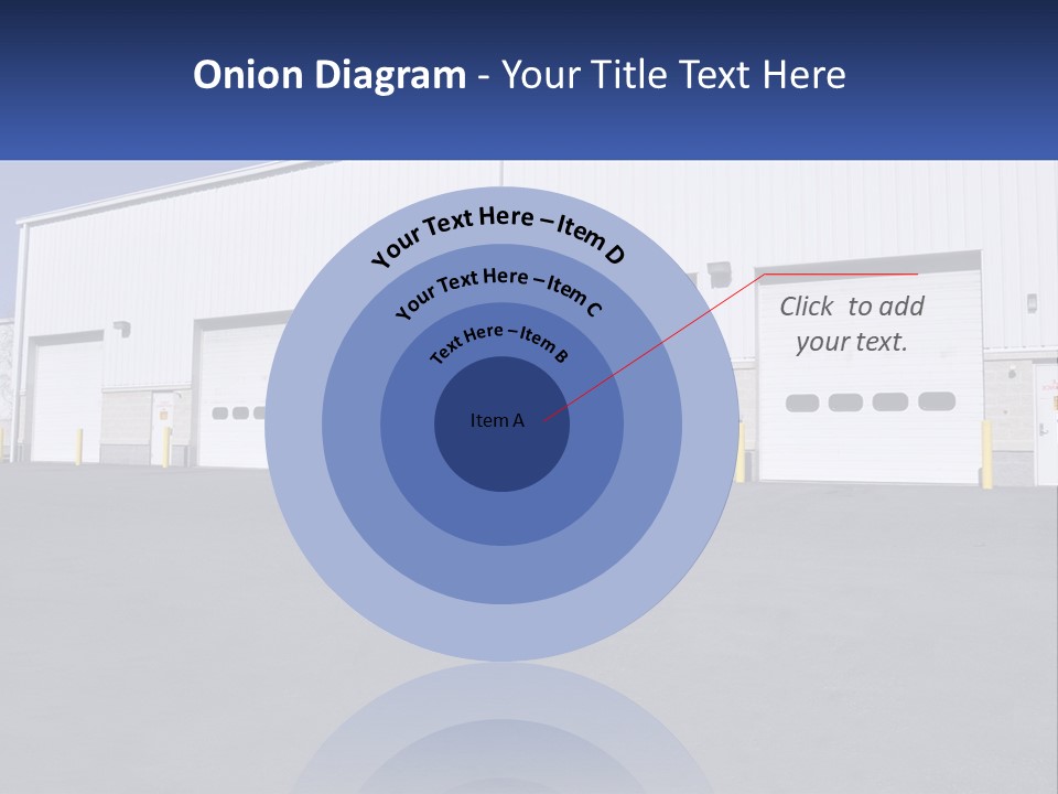 A Row Of Garage Doors In Front Of A Building PowerPoint Template