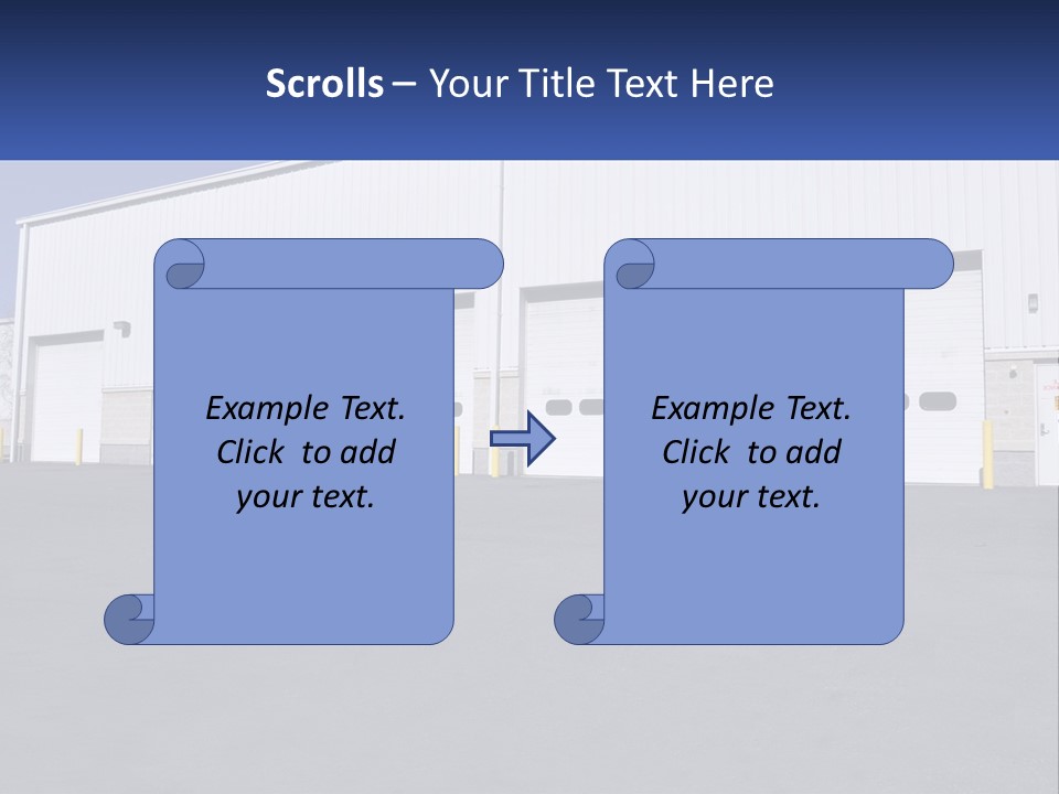 A Row Of Garage Doors In Front Of A Building PowerPoint Template