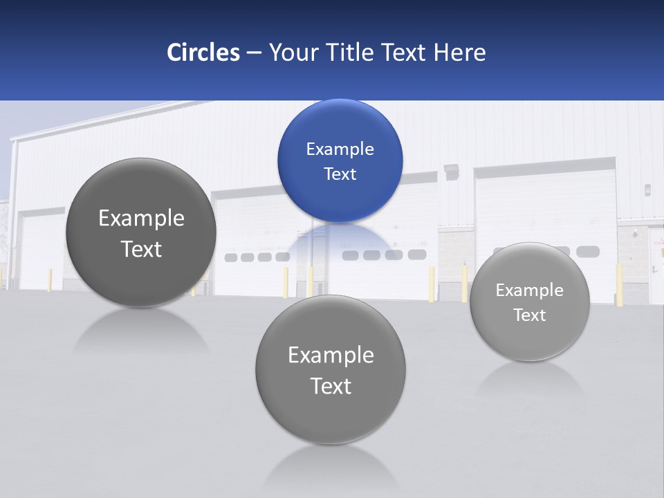 A Row Of Garage Doors In Front Of A Building PowerPoint Template