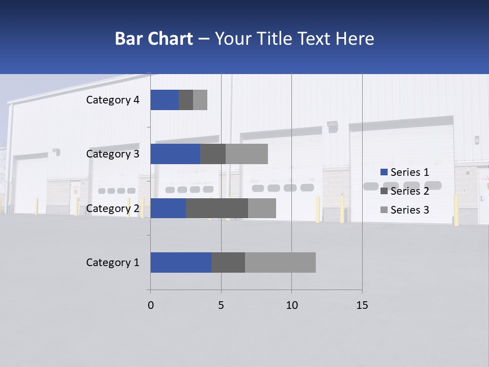 A Row Of Garage Doors In Front Of A Building PowerPoint Template
