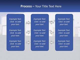 A Row Of Garage Doors In Front Of A Building PowerPoint Template