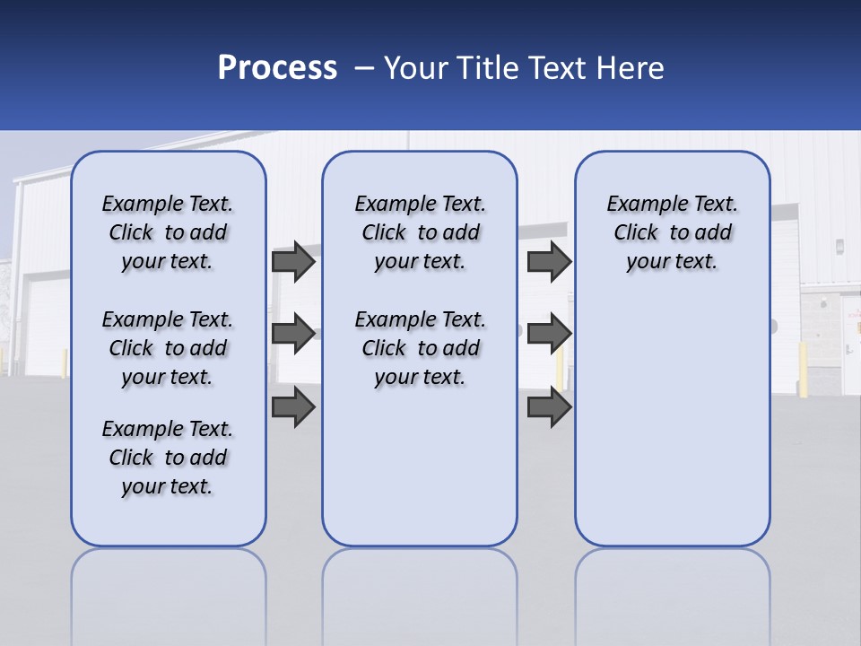 A Row Of Garage Doors In Front Of A Building PowerPoint Template