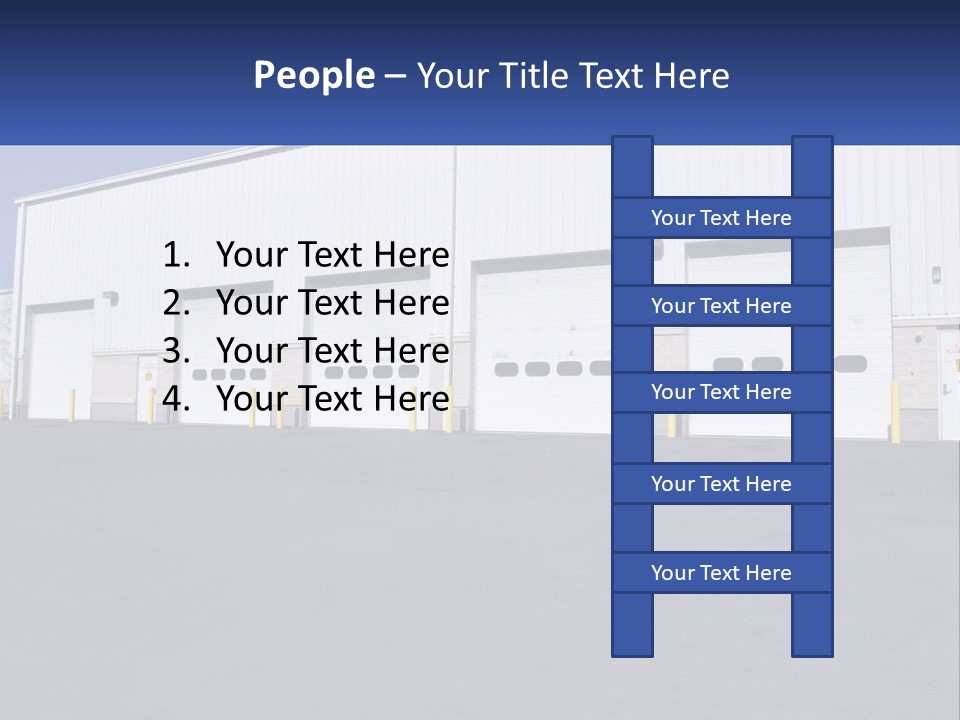 A Row Of Garage Doors In Front Of A Building PowerPoint Template