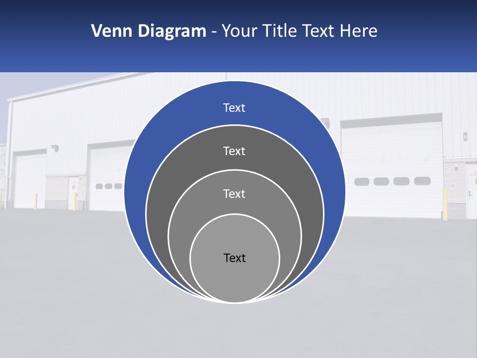 A Row Of Garage Doors In Front Of A Building PowerPoint Template