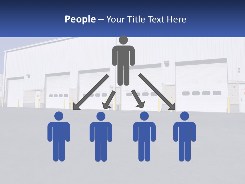 A Row Of Garage Doors In Front Of A Building PowerPoint Template