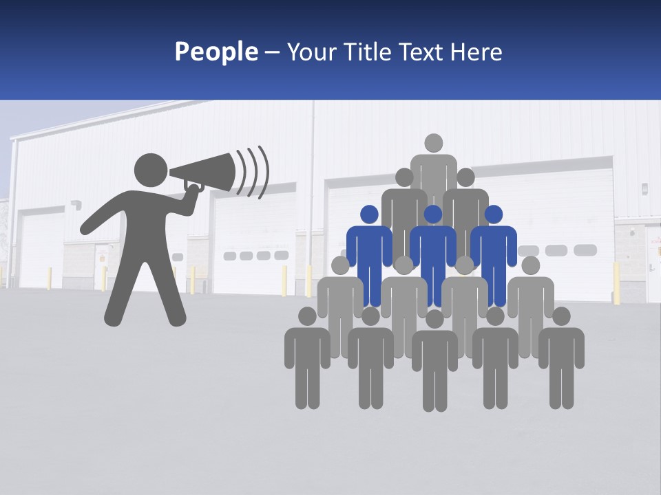 A Row Of Garage Doors In Front Of A Building PowerPoint Template