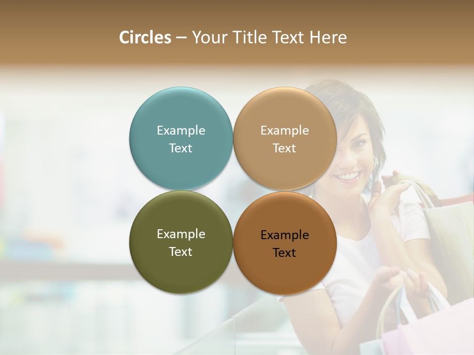 A Woman Talking On A Cell Phone While Holding Shopping Bags PowerPoint Template