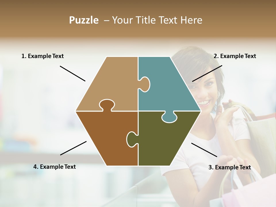 A Woman Talking On A Cell Phone While Holding Shopping Bags PowerPoint Template