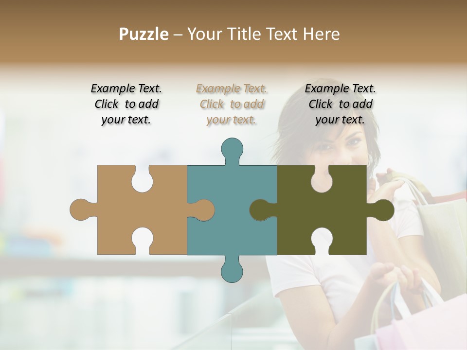 A Woman Talking On A Cell Phone While Holding Shopping Bags PowerPoint Template