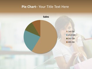 A Woman Talking On A Cell Phone While Holding Shopping Bags PowerPoint Template