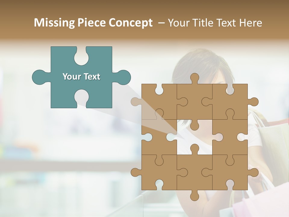 A Woman Talking On A Cell Phone While Holding Shopping Bags PowerPoint Template