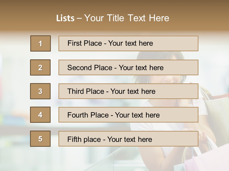 A Woman Talking On A Cell Phone While Holding Shopping Bags PowerPoint Template