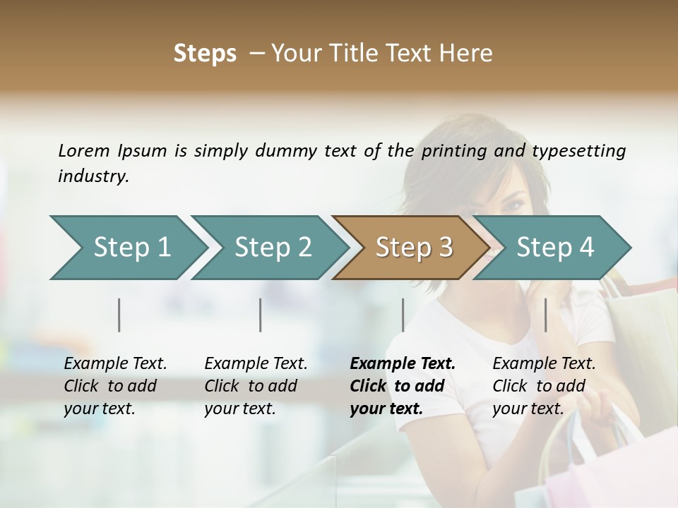 A Woman Talking On A Cell Phone While Holding Shopping Bags PowerPoint Template