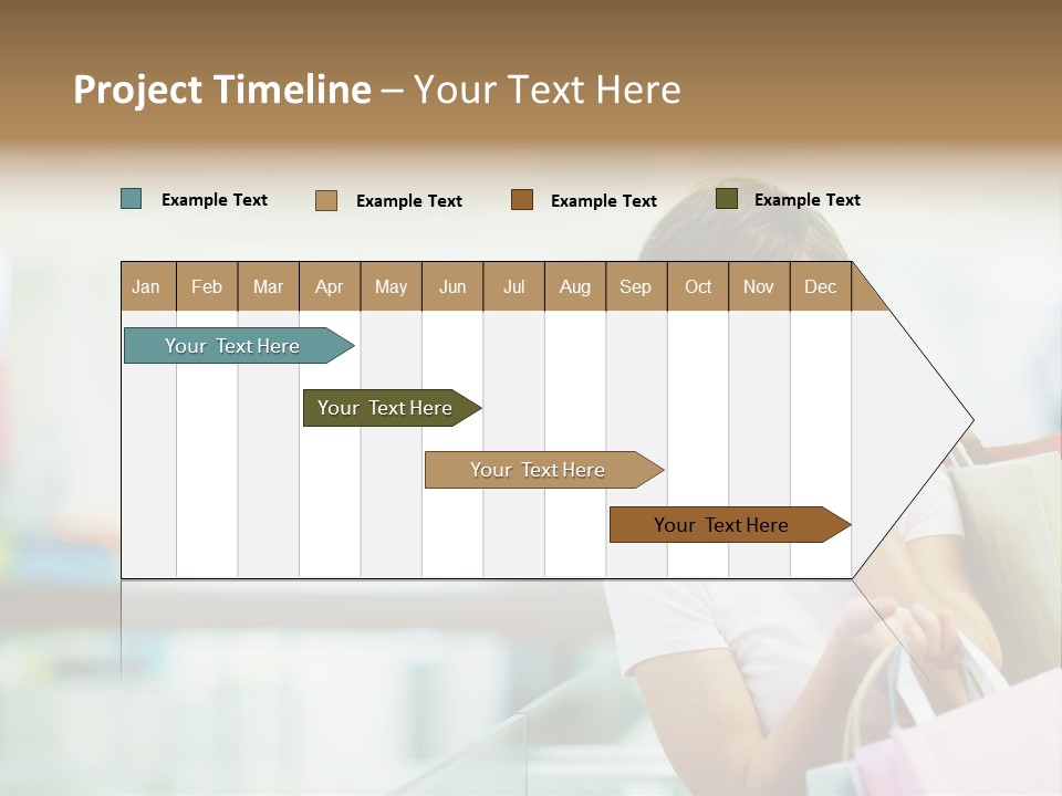 A Woman Talking On A Cell Phone While Holding Shopping Bags PowerPoint Template