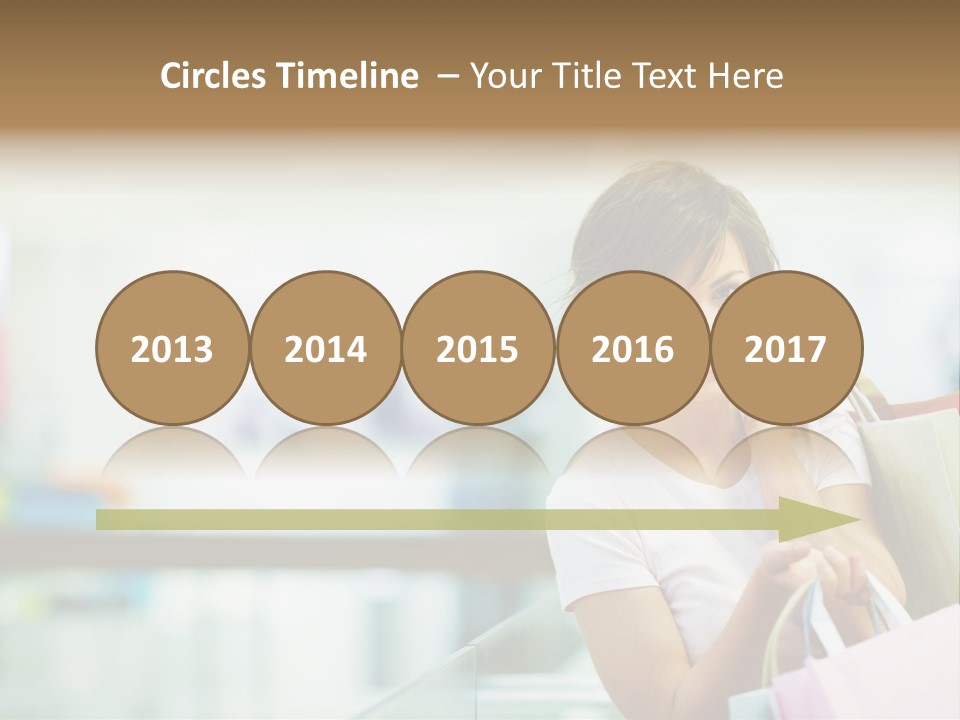 A Woman Talking On A Cell Phone While Holding Shopping Bags PowerPoint Template