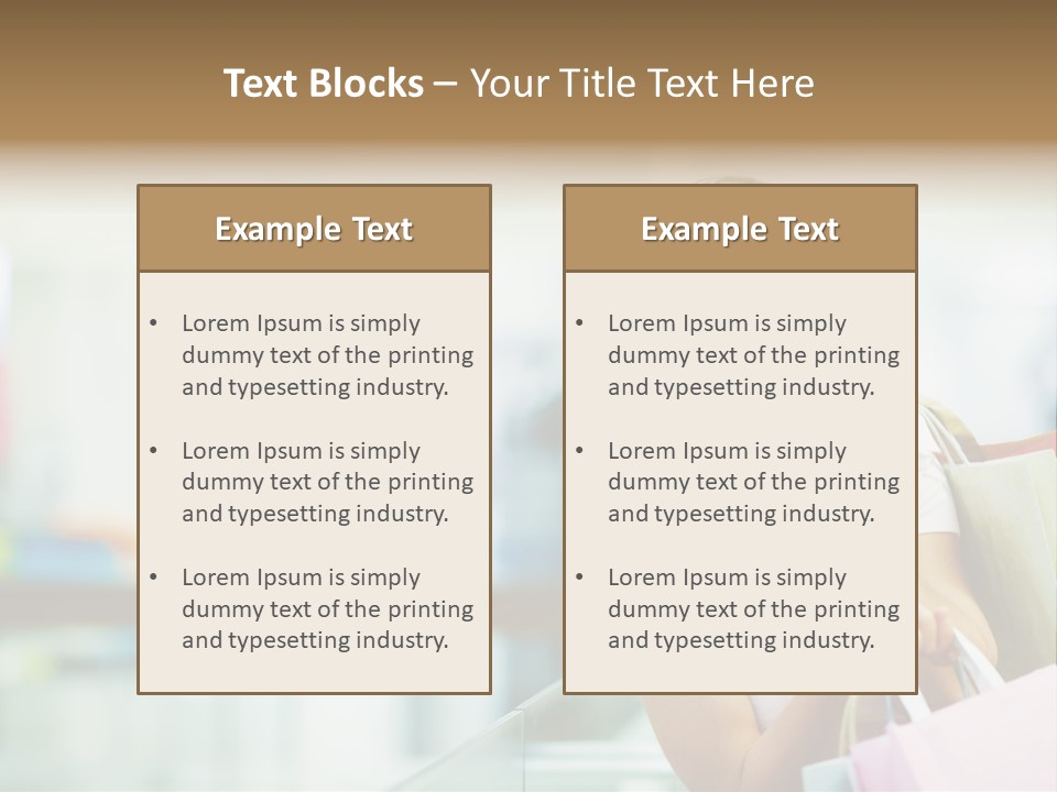 A Woman Talking On A Cell Phone While Holding Shopping Bags PowerPoint Template