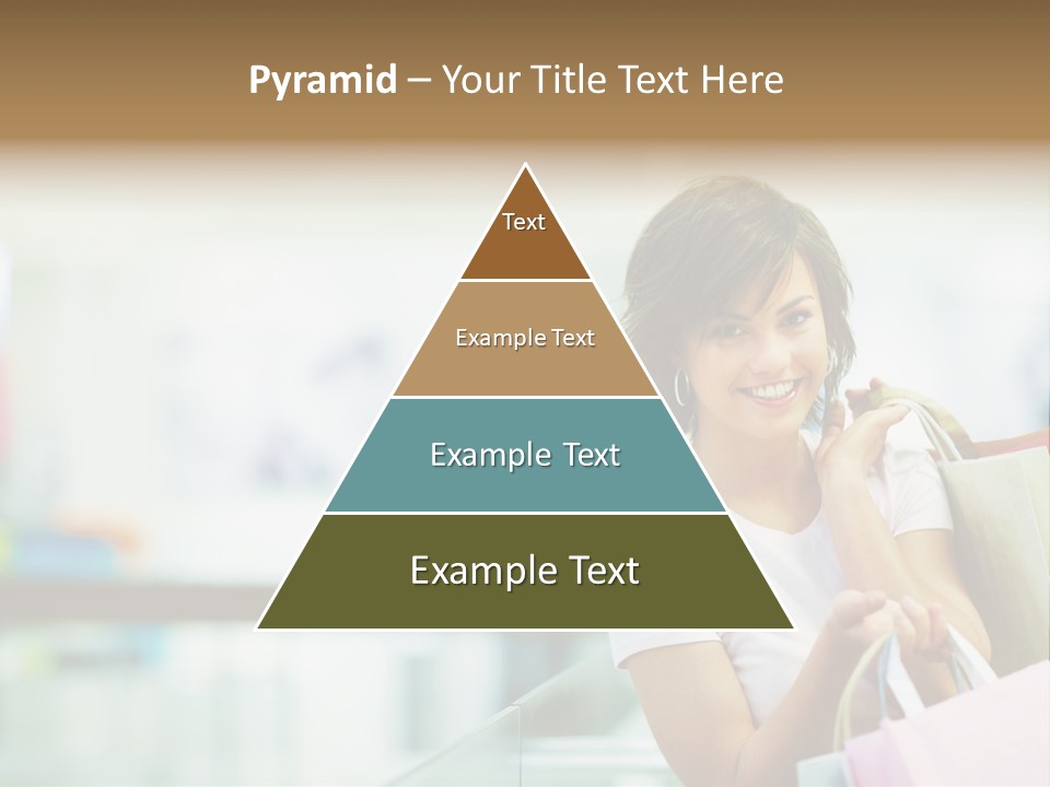 A Woman Talking On A Cell Phone While Holding Shopping Bags PowerPoint Template