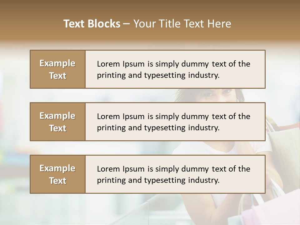 A Woman Talking On A Cell Phone While Holding Shopping Bags PowerPoint Template