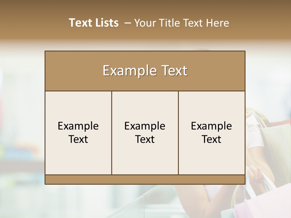 A Woman Talking On A Cell Phone While Holding Shopping Bags PowerPoint Template