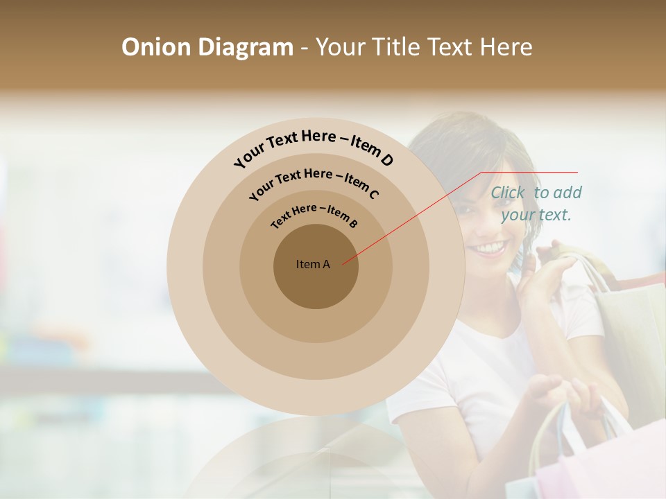 A Woman Talking On A Cell Phone While Holding Shopping Bags PowerPoint Template