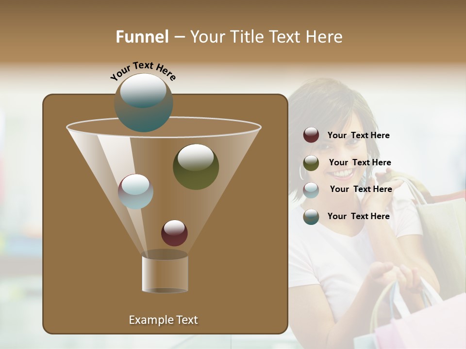 A Woman Talking On A Cell Phone While Holding Shopping Bags PowerPoint Template