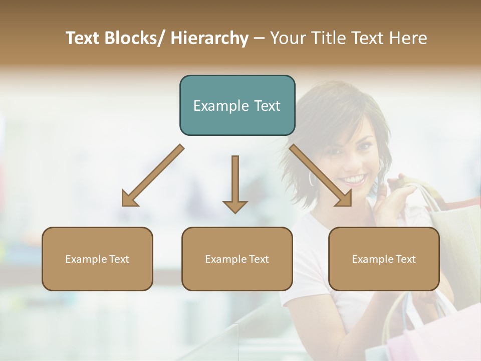 A Woman Talking On A Cell Phone While Holding Shopping Bags PowerPoint Template