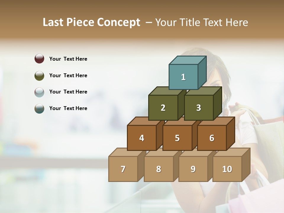 A Woman Talking On A Cell Phone While Holding Shopping Bags PowerPoint Template