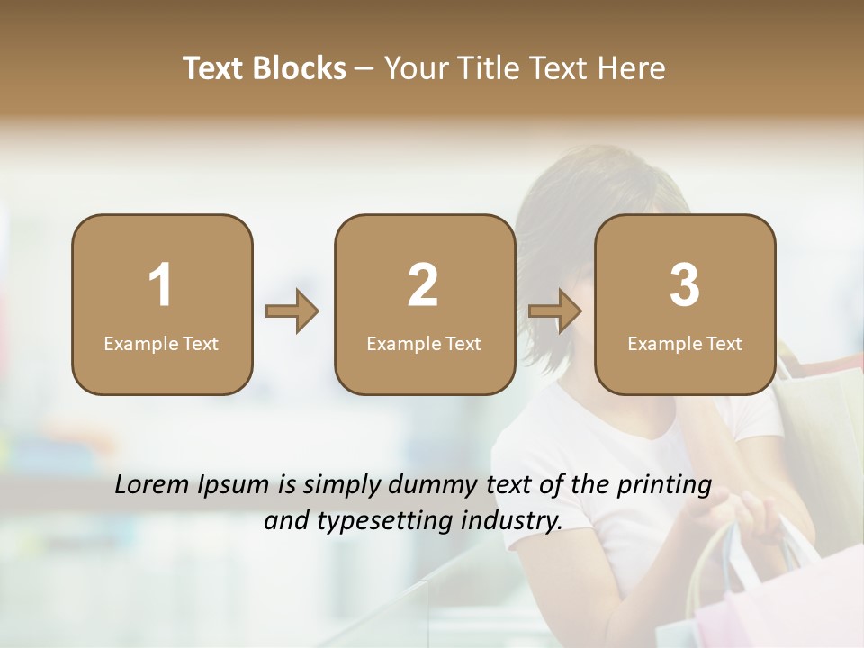 A Woman Talking On A Cell Phone While Holding Shopping Bags PowerPoint Template