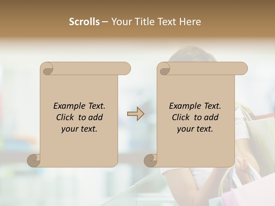 A Woman Talking On A Cell Phone While Holding Shopping Bags PowerPoint Template