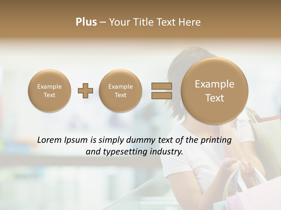 A Woman Talking On A Cell Phone While Holding Shopping Bags PowerPoint Template