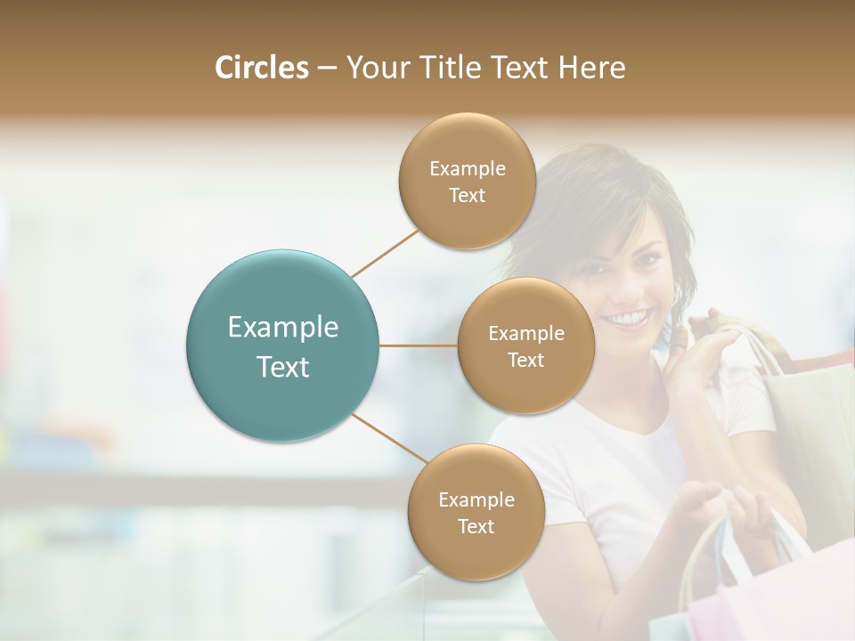 A Woman Talking On A Cell Phone While Holding Shopping Bags PowerPoint Template