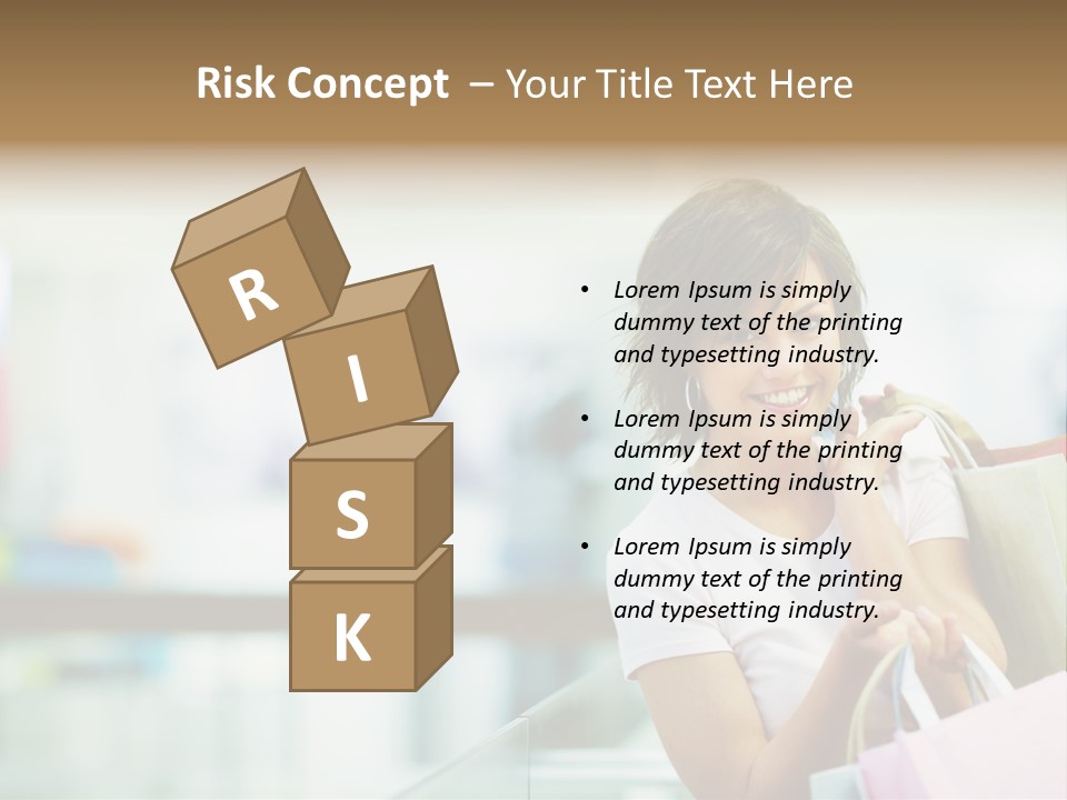 A Woman Talking On A Cell Phone While Holding Shopping Bags PowerPoint Template