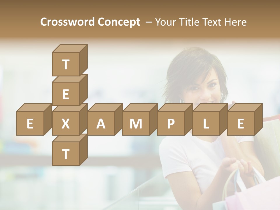 A Woman Talking On A Cell Phone While Holding Shopping Bags PowerPoint Template