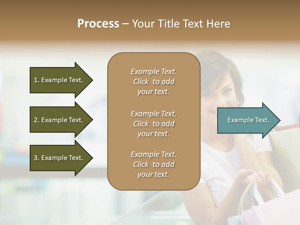 A Woman Talking On A Cell Phone While Holding Shopping Bags PowerPoint Template