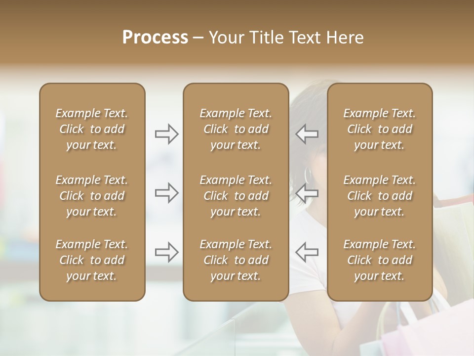 A Woman Talking On A Cell Phone While Holding Shopping Bags PowerPoint Template