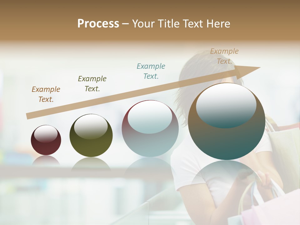 A Woman Talking On A Cell Phone While Holding Shopping Bags PowerPoint Template