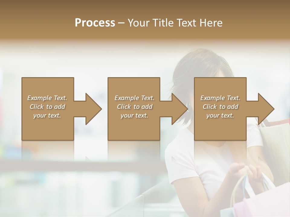 A Woman Talking On A Cell Phone While Holding Shopping Bags PowerPoint Template