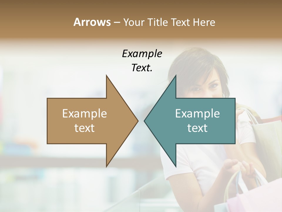 A Woman Talking On A Cell Phone While Holding Shopping Bags PowerPoint Template