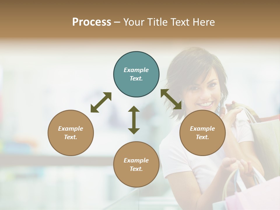 A Woman Talking On A Cell Phone While Holding Shopping Bags PowerPoint Template